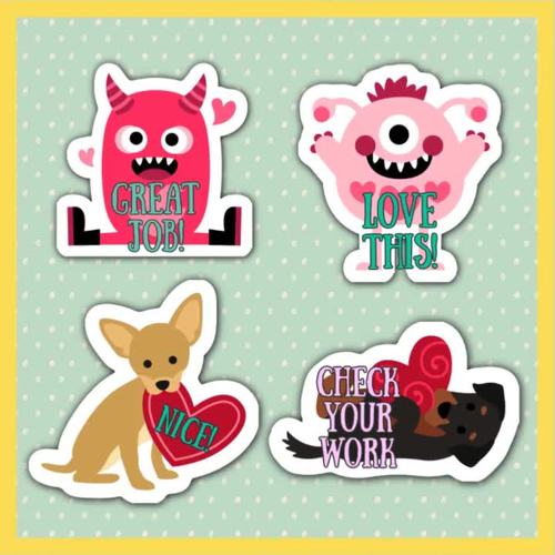 Digital Stickers Valentine's Day Digital Valentine Stickers
